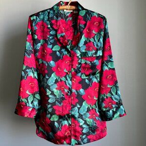 Victoria's Secret Satin PJ Shirt Small, Gold Label Vintage